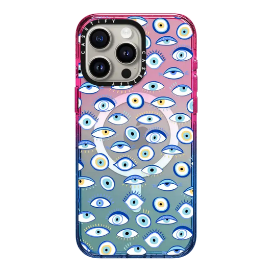blue all seeing eye summer holiday pattern on clear